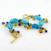 light blue sapphire bracelets for women silver