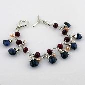 red ruby gemstone jewelry silver bracelet