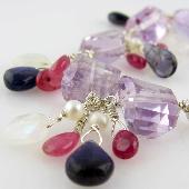 white amethyst gemstone jewelry handmade bracelets