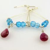 light blue gemstone apatite handmade earring