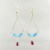 pink tourmaline gemstone dangle earrings