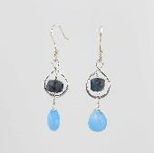 blue chalcedony beaded earrings jewelry