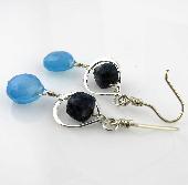 blue chalcedony fashion earrings