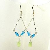 blue gemstone jewelry chalcedony handcrafted earrings