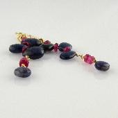 dark blue sapphire handcrafted earrings