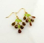 yellow peridot chandelier earrings