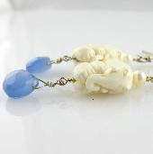 blue gemstone jewelry chalcedony earring shopping