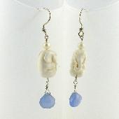 white chalcedony fashion earring