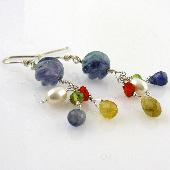 yellow sapphire beaded jewelry earrings