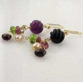 red garnet designer earrings