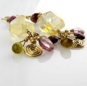 red citrine pearl drop earrings