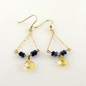 blue gemstone jewelry citrine dangle earrings