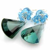blue gemstone jewelry topaz chandelier earrings