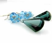 light blue topaz earrings handmade