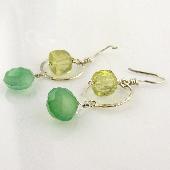 yellow chalcedony beaded earrings