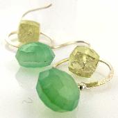 yellow chalcedony fashion earring