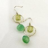 yellow chalcedony wrap earrings