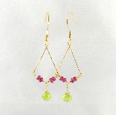 green garnet wrap earrings