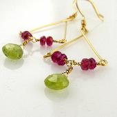 red tourmaline women earrings