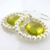 yellow quartz handmade fashion earrings