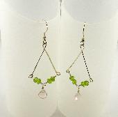 pink peridot dangle earrings