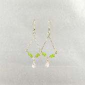 pink peridot women earrings