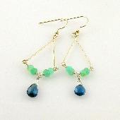 blue opal dangle earrings
