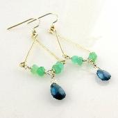 blue opal handmade earrings