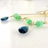 green tourmaline earrings handcrafted