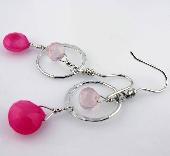 pink chalcedony earrings