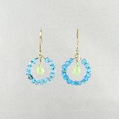 blue gemstone jewelry chalcedony handmade silver earrings