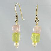 yellow pearl pearl drop earrings