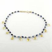 blue gemstone jewelry citrine necklace dress