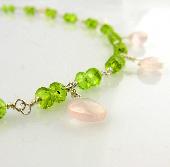 Peridot and Rose Quartz Necklace