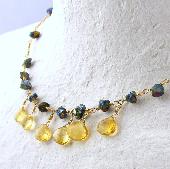 yellow citrine artisan necklace