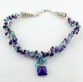 blue gemstone jewelry topaz women necklace