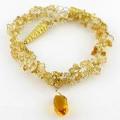 Golden Nugget Citrine Crochet Necklace