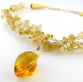 yellow citrine necklace women